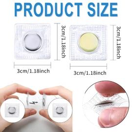 Wzenclave 10 Pairs New Hidden Sew Magnetic Snap Curtain Magnetic Closures Tool Set PVC Hidden Purse Closure for Fastener Handbag Cloth Clasp DIY Craft Making Sewing Tools（15 * 2MM/0.59“*0.08”）