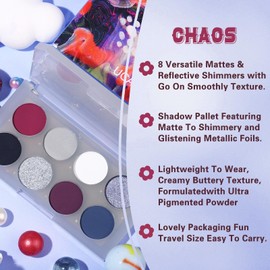 UCANBE Smokey Eyeshadow Palette, 8 Colors Black White Red Burgundy Gray Shimmer Matte Glitter Makeup Pallet, Dark Shades High Pigmented Travel Size Sombras De Ojos Eyes Shadow Kit