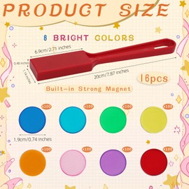 SAYAYA 16 PCS Magnetic Bingo Wand and Chips Set - Includes 800 Colorful Bingo Chips for Fun Family Game Night, Educational Science Learning, Counting, Sorting, Group Activities for Classroom