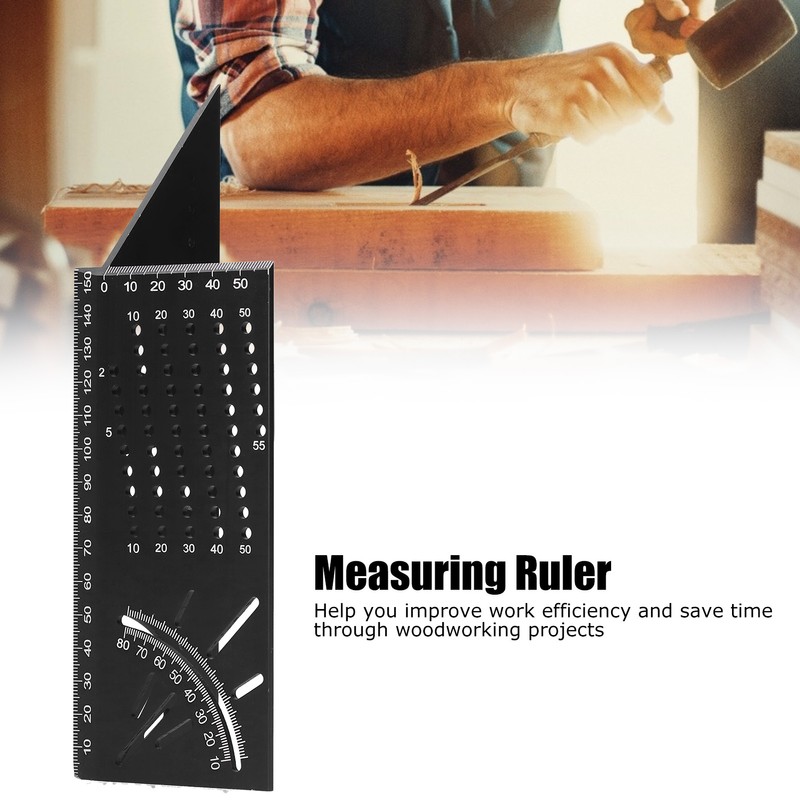 MultiFunctional Aluminum Alloy Angle Ruler Woodworking Measuring Ruler Tool Accessory