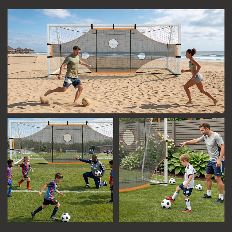 Sensch Soccer Goal Target Net, 16x6ft - Turn Training into