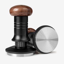 Guolich Stainless Steel Coffee Espresso Tamper with Spring Loaded Tamper Flat Stainless Steel Base Tamper Adjustable Filling Depth,Premium Barista Coffee Tamper,Tamper Tool Espresso (Black, 53mm)