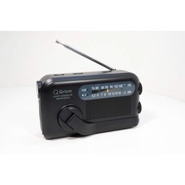 Yamazen Curiom YTM-R110 Hand Crank Radio, Waterproof, Dustproof, Mobile Charging, AM FM, Wide FM, Black