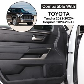 Aunginsy Car Inner Door Panel Strip Trim Cover Compatible with Toyota Tundra 2022 /Sequoia 2023 Car Front Rear Door Handle Panel Protection Cover Decorative Sticker Molding Accessories(Without Hole)