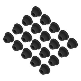 MECCANIXITY 20pcs Silicone Snap in Locking Hole Plugs,7mm/0.3 Inch Mounting Diameter Narrow Groove Width 2mm Panel Seal Cover Round for Kitchen Bulkheads Waterproof Sealing Plugs Black
