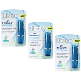 Blistex Lip Infusions Hydrate Lip Moisturizer 0.13 onzas (paquete de 3)