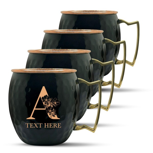Personalized Copper Moscow Mule with Hammered Painted Finish - Engraved