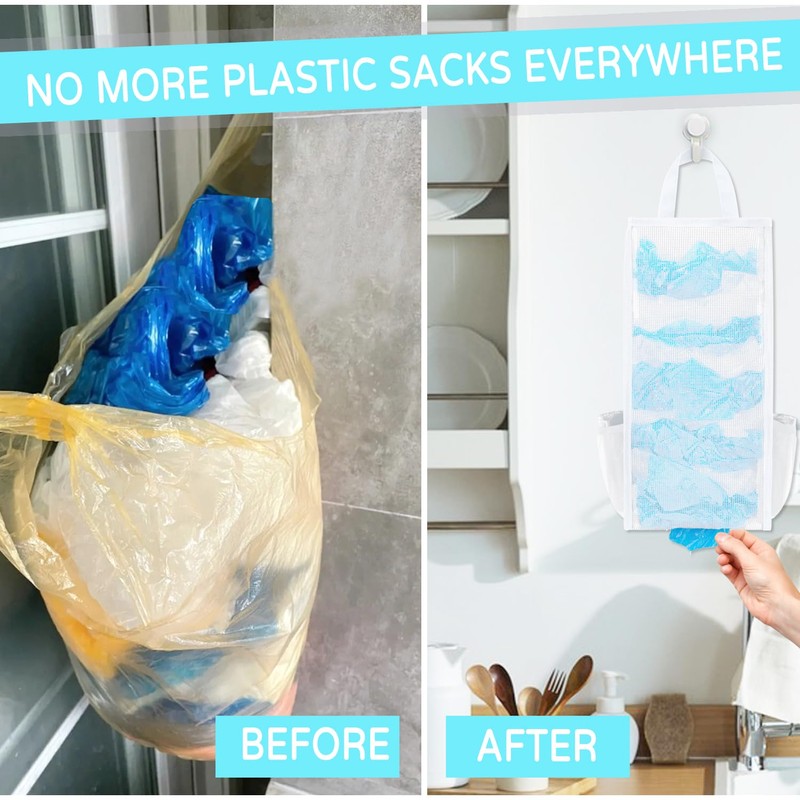 LeCorner Plastic Bag Holder, Large Capacity Grocery Bag Holder, Breathable