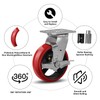 FOVERSWIVE 6"x2" Heavy Duty Caster Wheels- Polyurethane Tread(Crowned) on Cast