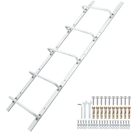 Zwinz 5-Rung Window Well Ladder Straight, Heavy Duty Steel Fire Escape Ladder, Powder-Coated Basement Egress Window Ladder Wall Mounted Ladders 56.2" Lx17.9 W, White