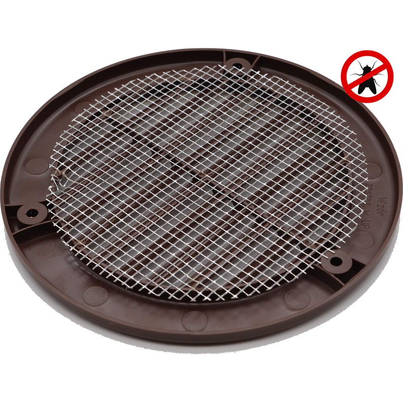 Brown ABS Plastic Round Air Vent Grille 100mm Diameter