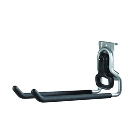 Rubbermaid FastTrack Rail Garage Organization Multi-Purpose Hook 50 lbs Capacity Satin Nickel Wall Mounted Storage System Direct Mount into FastTrack Garage Rail for Home/Garage Organization