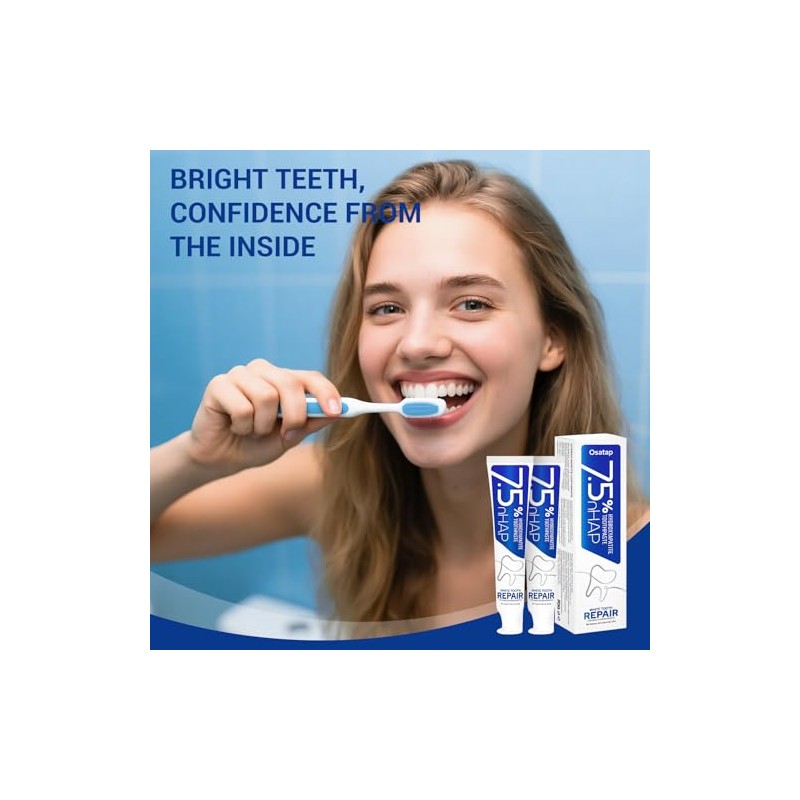 Hydroxyapatite Toothpaste, 7.5% Nano HA, Fluoride Free Fresh Mint Formula