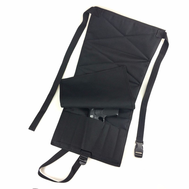 Under Seat Concealment Holster with Spare Pouch for Car Office