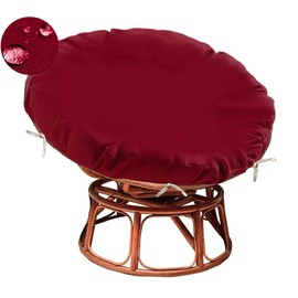 Sqodok Papasan Cushion Cover Only 55in Outdoor Indoor Papasan Chair Cushion Covers Waterproof Papasan Slipcover Papasan Covers for Cushions with Zipper and Ties, Machine Washable, Burgundy