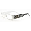 IG Unisex Clear Lens Plastic Fashion Glasses in White/Zebra