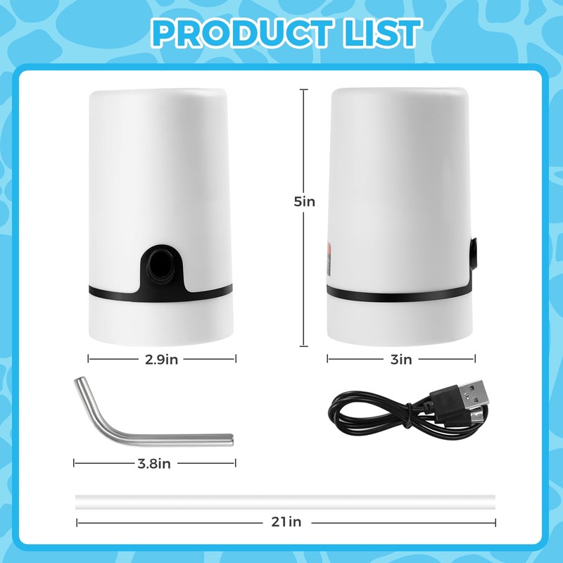 Water Table Pump, Cordless & Rechargeable Water Pump for Kids,