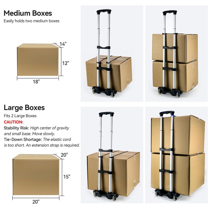 Sutekus Folding Hand Truck and Dolly 110-lbs Lightweight Portable Luggage