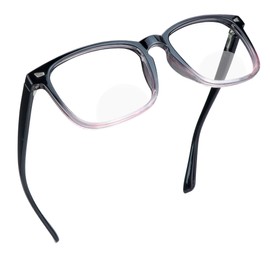 YEIN Bifocal Reading Glasses with Clear Lenses, Spring Hinge Blue Light Blocking Glasses for Women/Men(+0.75/+3.00magnification)