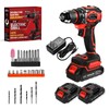 21V Cordless Power Drill/Driver Set, 2 Variable Speeds with LED