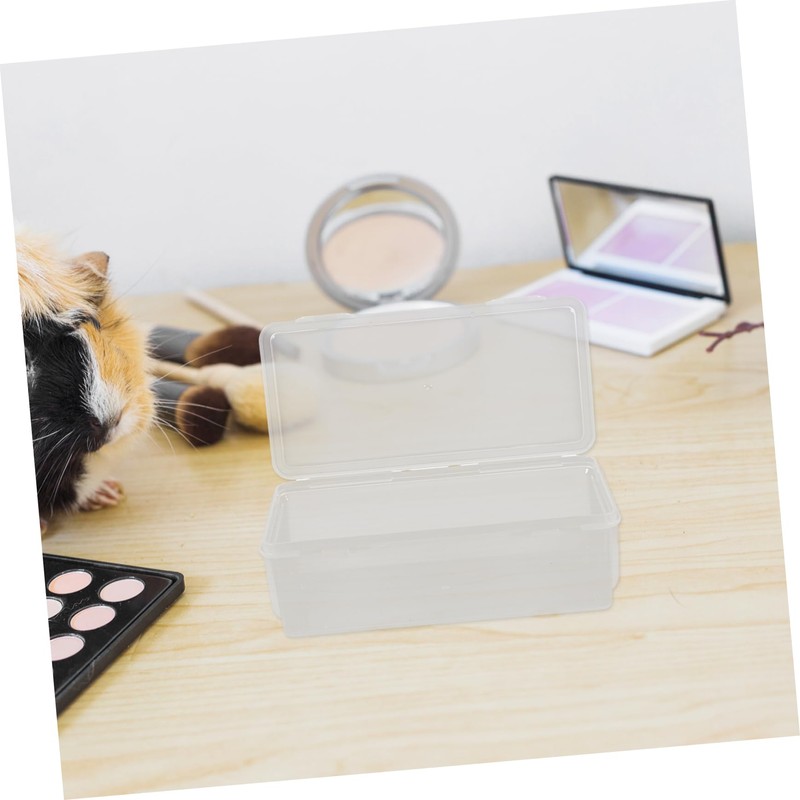 ORFOFE 2pcs Storage Box Set Transparent Organizer with Lid for
