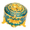 Retro Round Trinket Storage Organizer with Rose Pattern Round Metal