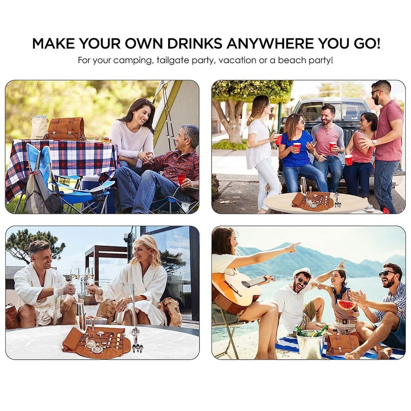 Bartending Tool Bag Portable Large Capacity Stylish Adjustable Shoulder Strap