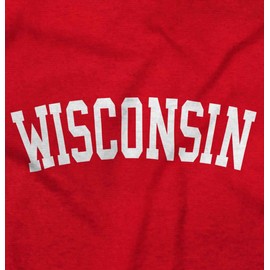 Wisconsin Simple Traditional Classic Womens Top Junior Graphic Tee Red