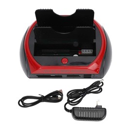 2.5 Inch Dual SATA IDE HDD Docking Station USB 2.0 Hub US Plug with All-in-1 Card Reader