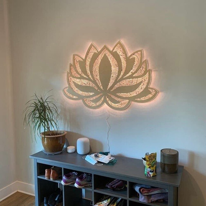 Lotus Flower Mandala Lamp Lotus Shape Night Light Decorative Flower