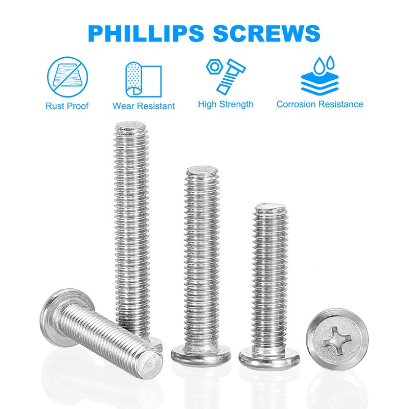 PATIKIL Round Head Screws 8pcs M6-1 x 80mm 304 Stainless