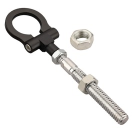 Heavy Duty Folding Racing Tow Hook Reverse Thread Compatible with Ford Mustang 19-23,Explorer 20-23,Edge 15-23,Lincoln MKZ/Continental 17-20 OEM Bumper Emergency Towing Eye Hook Tool (Black)