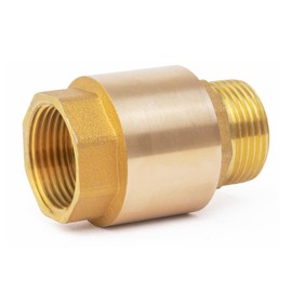 ChillWaves Brass In-Line Spring Check Valve DN20 3/4" Male x 3/4" Female Thread, One-Way Non-return Vertical Check Valve for Backflow Prevention(1-PACK)