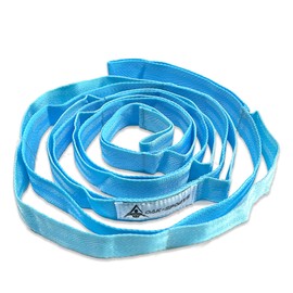 Stretching Strap Yoga Strap with Loops, Stretch Straps for Physical Therapy, Non-Elastic Exercise Strap for Pilates, Dance and Gymnastics with Workout Guide (Light Blue)