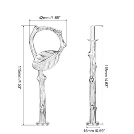 QUARKZMAN 2 Set 3-Stöckiger Cupcake Ständer Hardware Griffe Aluminium Legierung Kuchen Teller Ständer Griff Beschläge mit Schrauben für Selbstgemachte Obst Teller Kuchen Ständer Blatt Silber