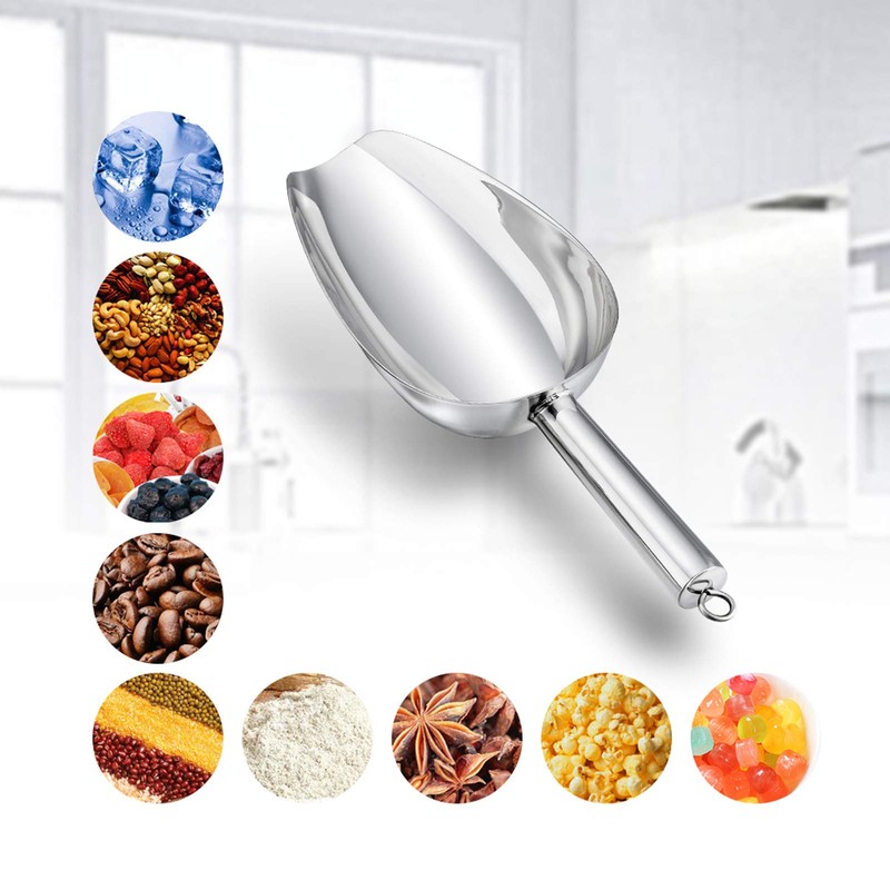 Stainless Steel Scoop Set of 3 (3-5-8 Ounce), E-far Small