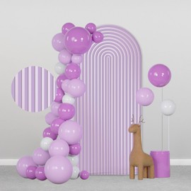 AIBIIN 100x210cm Purple Arch Shape Backdrop Round Top Backdrops Arch Frame Cover 2-Sided Fit Backdrop Stand for Wedding Ceremony Birthday Party Baby Shower Banquet Decoration