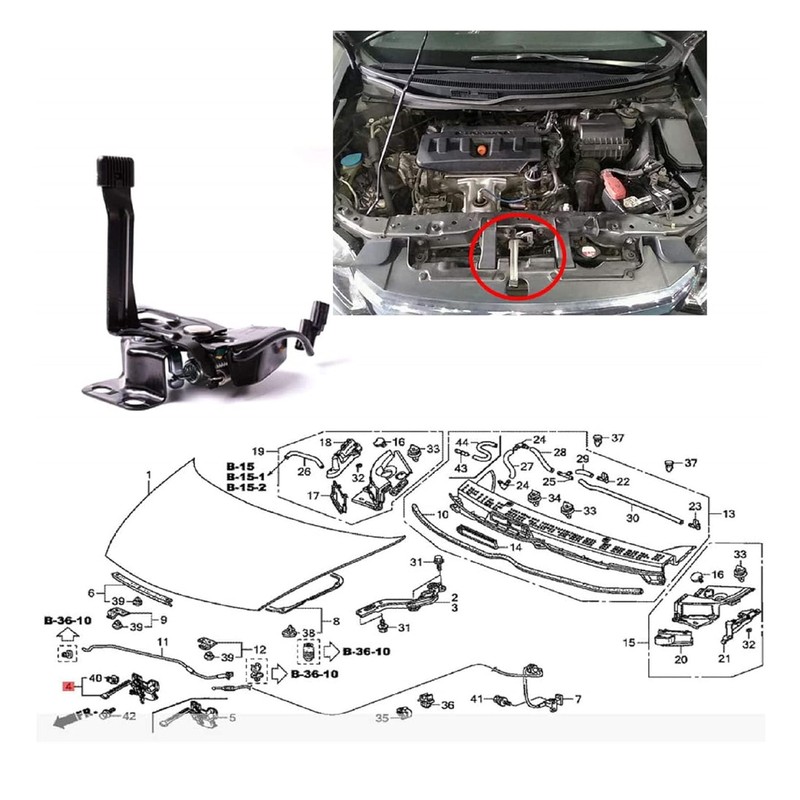 munirater - Conjunto de bloqueo de campana negra para Civic
