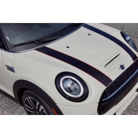 The Pixel Hut Black w/Red Hood Stripe Decals for Mini Cooper 2014-2024 Exact Fit No trimming