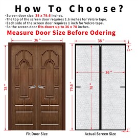 CHIYUNS Magnetic Thermal Insulated Door Curtain 36 x 78 inch, Transparent Door Cover, Keep Warm in Winter Cool in Summer, Self Sealing, Pet and Kid Friendly