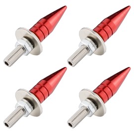 Temzzer Red Motorcycle Tag Bolts Licence Plate Anti Theft Screws Spike Car Tag Bolts 4 Pcs for Most Motorbike