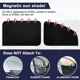 Ovege Car Window Shades Magnetic - Side Window Sun Shade Car Curtain Suedette UV Protection Privacy Baby Suction Magnetic －Front&Back 4pcs