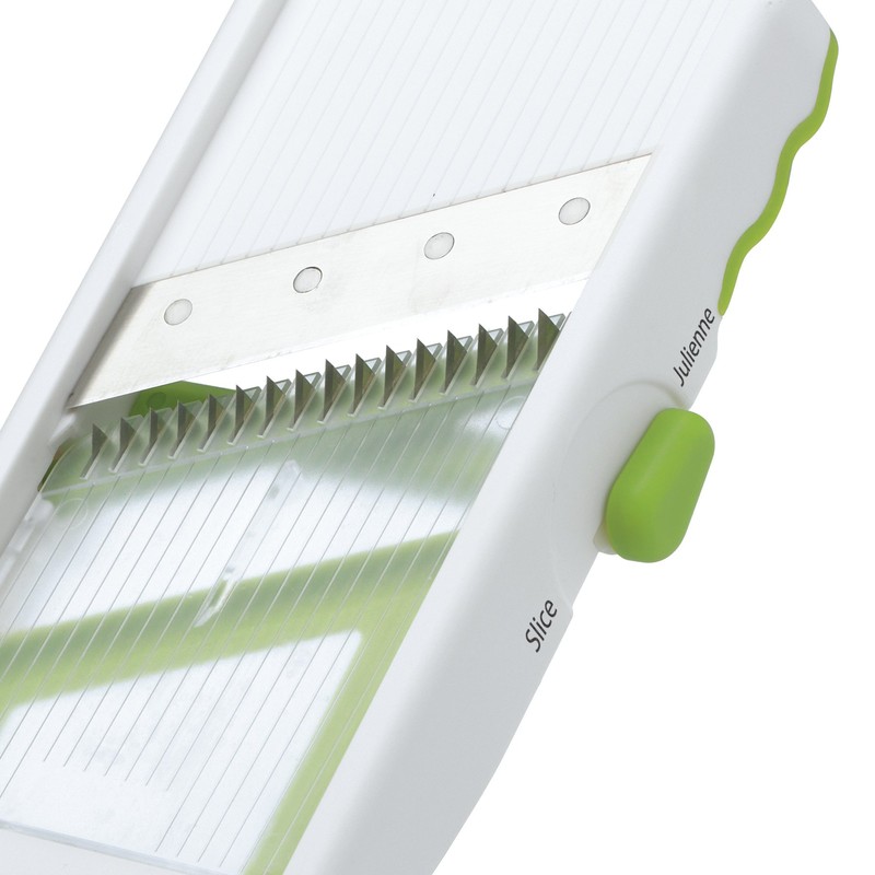 PrepSolutions Adjust-A-Slice & Julienne Mandoline, White & Green – Adjustable