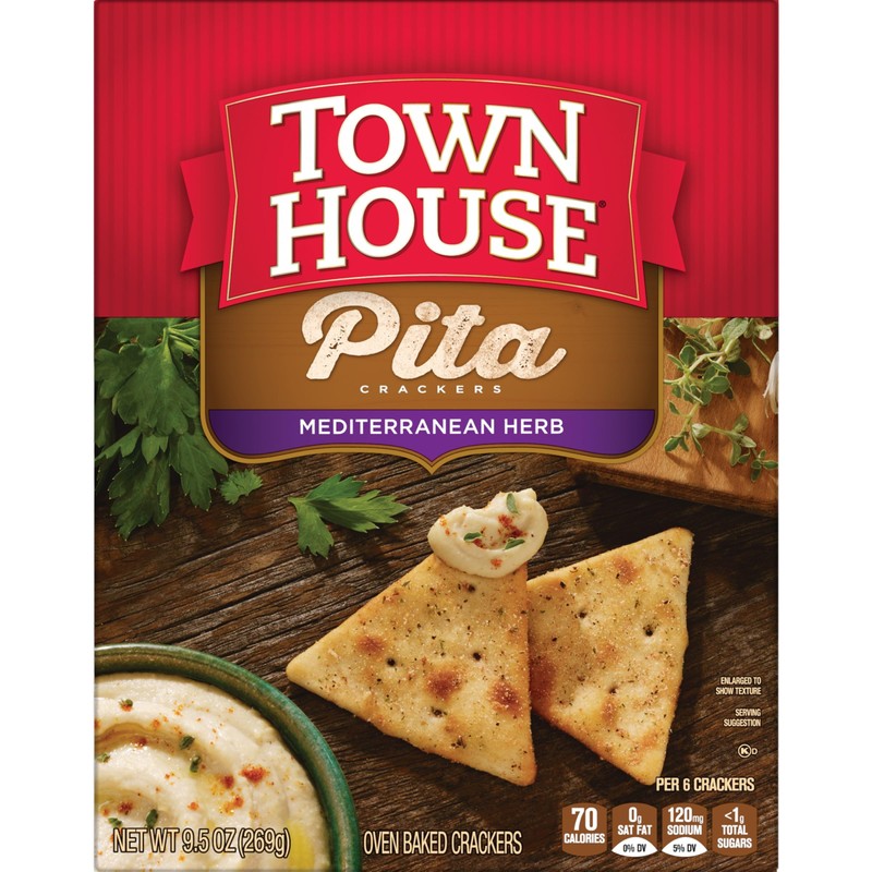 Town House Pita Crackers Oven Baked Crackers, Party Snacks, Mediterranean