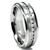 Sz 9.0 Men's 7MM Eternity Titanium Ring Wedding Band with