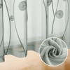 HOMEIDEAS Sage Green Sheer Kitchen Curtains 30 X 36 Inch