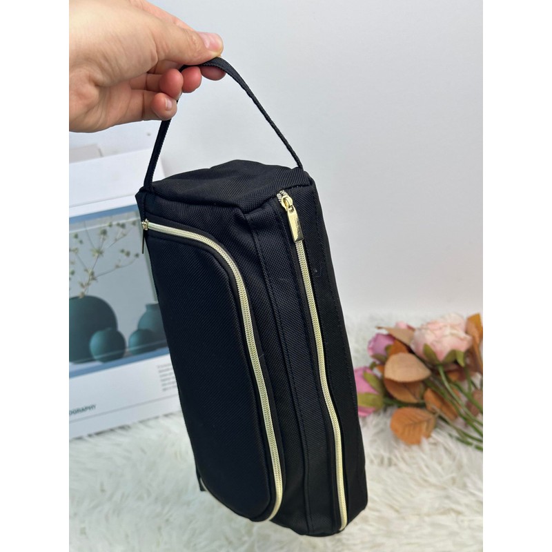 Pencil Case Large Capacity Pencil Case Black Trapezoidal Shape Pencil