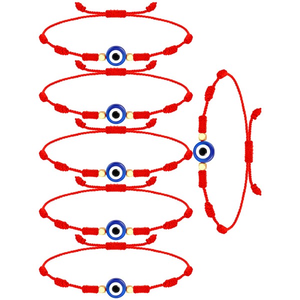 Hicarer 6 Pieces Evil Eye 7 Knot Lucky Bracelets for