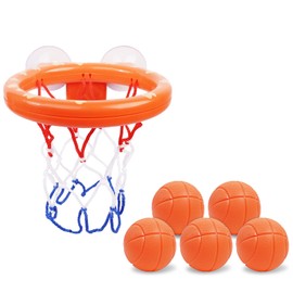 Vicloon Baby Bath Toys, Bath Basketball Hoop for Baby, Bath Toy Fun Basketball Hoop & Balls Set 5 Balls Included, Bath Toys Bathtub Basketball Hoop with Strong Suction Cup, Fun Toddler Bath Toys