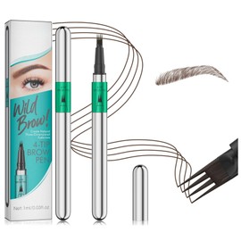 Magic Microblading Eyebrow Contouring Pencil - Eyebrow Pen,Brow Pencil 2-in-1 Dual-Ended - Precise Waterproof Brow Pen 2 Tipped Precise Waterproof With A Micro-Fork Tip Applicator